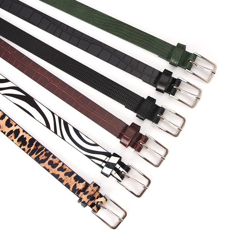 Chic Zebra Print Belt With Rectangular Alloy Buckle Imitation Leather