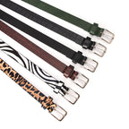 Chic Zebra Print Belt With Rectangular Alloy Buckle Imitation Leather
