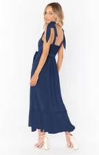 Women's Lace-up Split - Ruffled Sundress