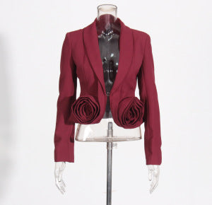 Romantic French Style Rose Pattern Two Piece Top And Skirt Set