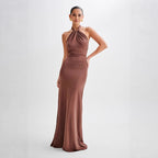 Bodycon Halter Sexy Backless Slim Fit Waist Maxi Dresses