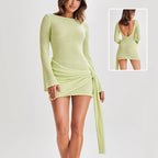 Women's Y2K Long-Sleeved Backless Slim Mini Dress
