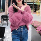 Cozy Tassel Twist Knit Pullover Sweater With Long Sleeve