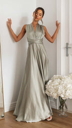 Gray Swing Dress With Oversized Skirt