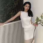 Knit Top And Skirt Set