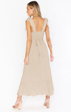 Women's Lace-up Split - Ruffled Sundress
