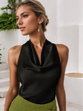 Chic Swing Collar Halter Vest Top Backless Sleeveless Shirt