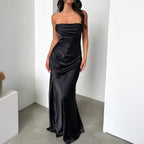 Lovely Sleeveless Evening Dress With Folded Detailing