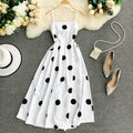 Vintage Polka Dot Summer Dress With Straps A Line