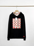 Cozy Heart Embroidered Hoodie Loose Fit Hooded Pullover