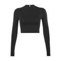 Solid Color Skinny Crop Top For Women