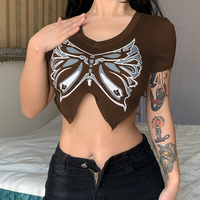 Butterfly Print Top For Women