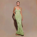 Knitted Flowers Crochet Glitter Dresses