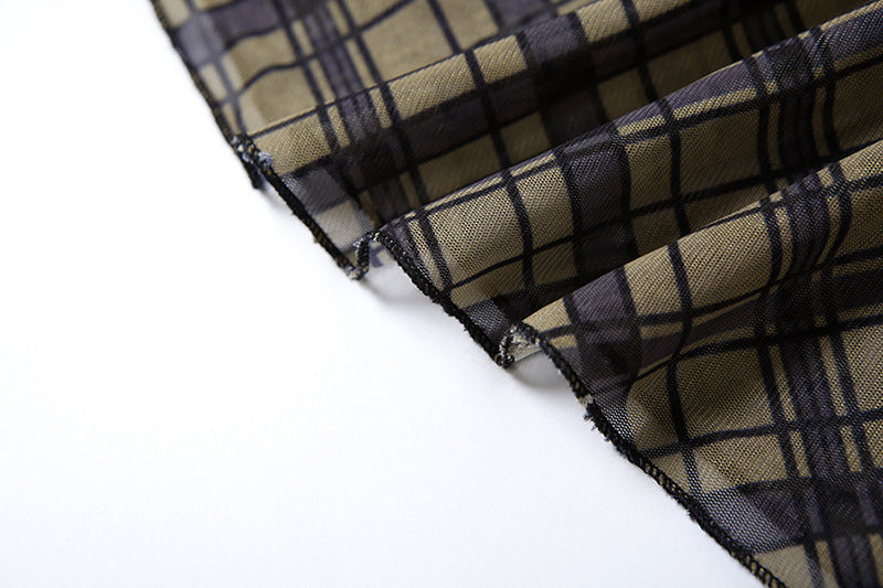 Chic Pleated Plaid A Line Midi Skirt In Black