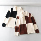Fall Street Hipster Lapel Knit Top For Women