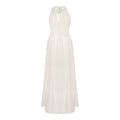 White Hanging Neck Deep V Dress
