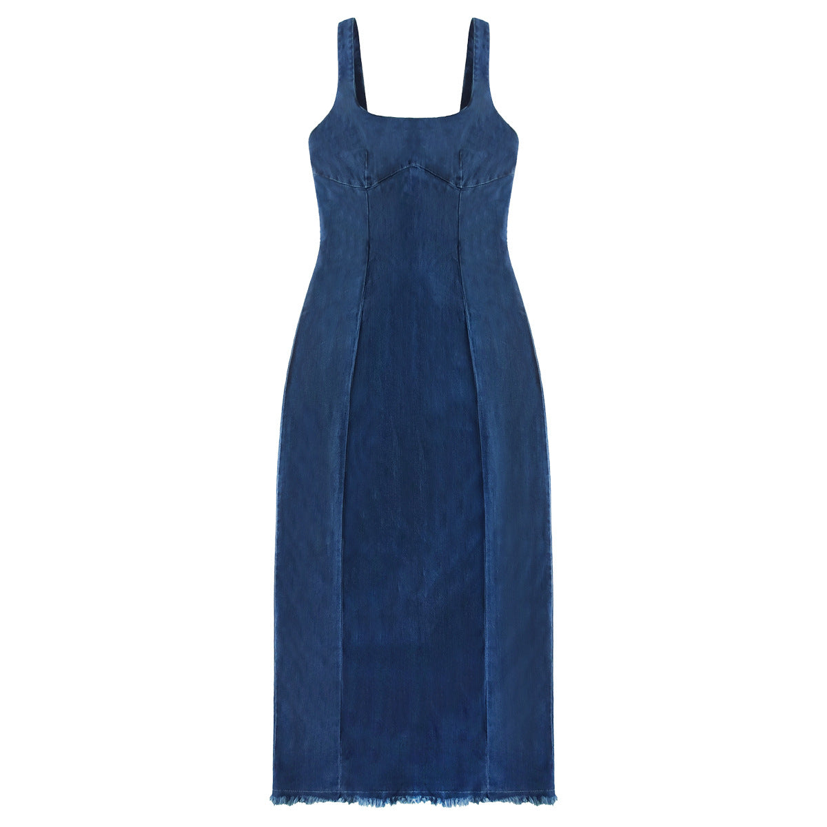 Light Blue Summer Suspender Dress With Elastic Waist For Easy Chic Everyday Wear