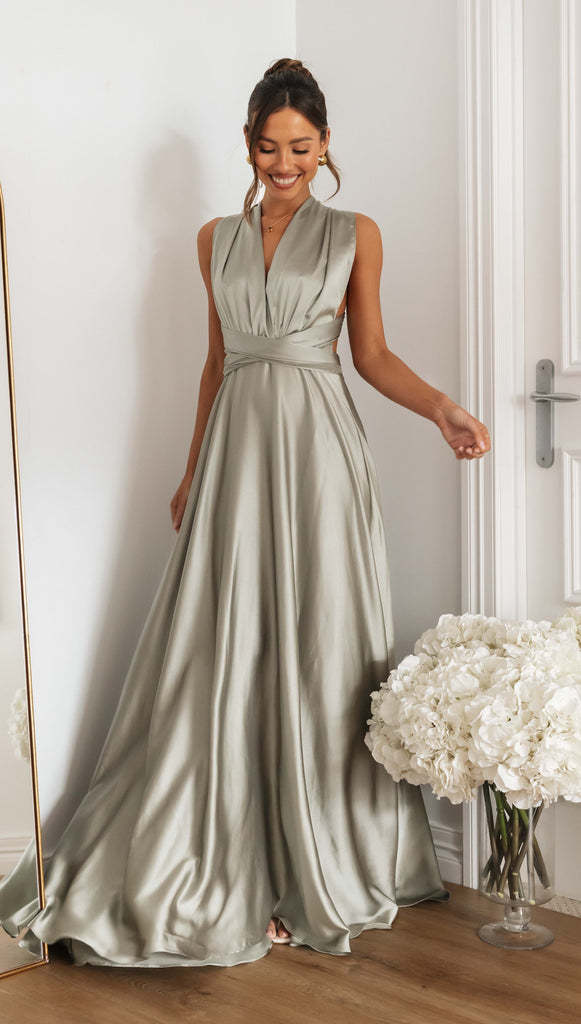 Gray Swing Dress With Oversized Skirt