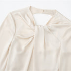 Women's Backless Satin Textured Dress