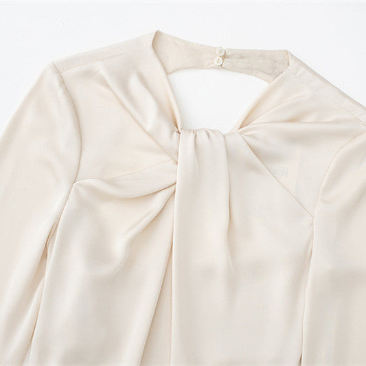 Women's Backless Satin Textured Dress