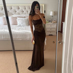 Sheer Lace Elegant Maxi Dress Sleeveless Backless