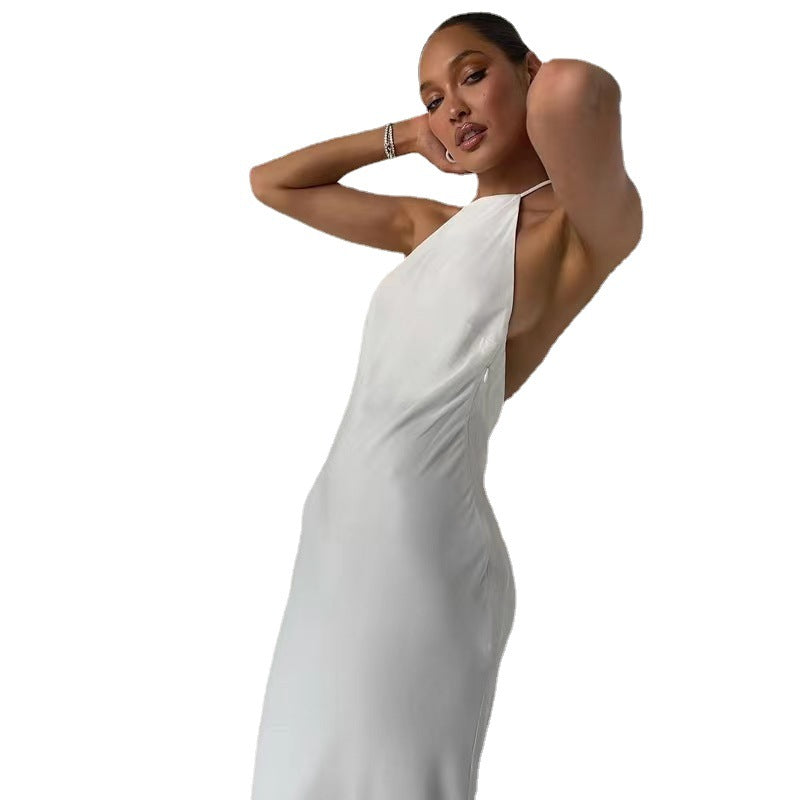 White Dress With Elegant Neckline