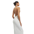 White Dress With Elegant Neckline
