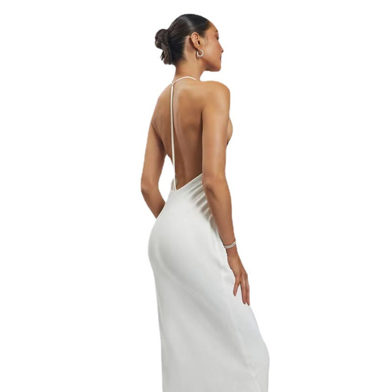 White Dress With Elegant Neckline