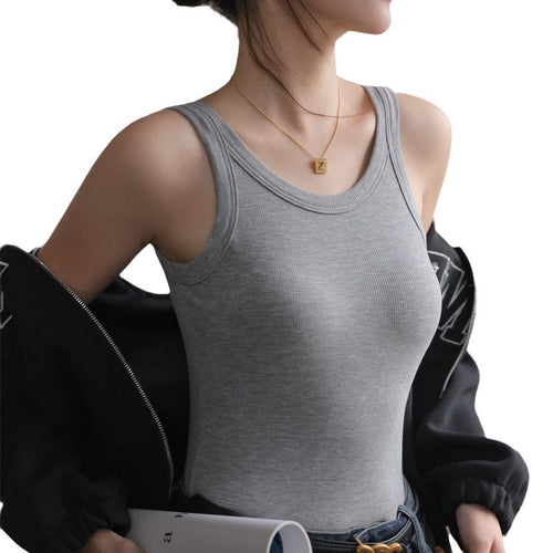 Backless Tank Top With Chest Pads, Y Shaped Strap