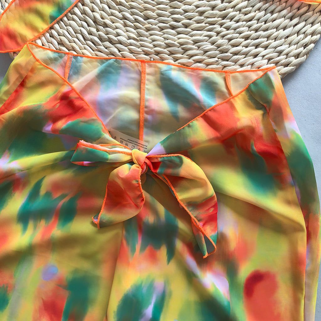 Printed Nylon Swimsuit Set For Beach And Pool With Sexy Tight Fit