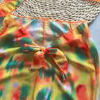 Printed Nylon Swimsuit Set For Beach And Pool With Sexy Tight Fit