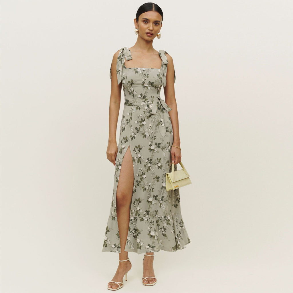 Halter Straps Bustier Floral Dresses