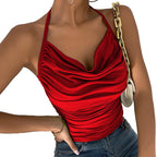 Chic V Neck Cowl Halter Camisole