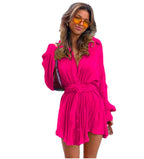 Cardigan Top With Long Sleeves Waist Tight
