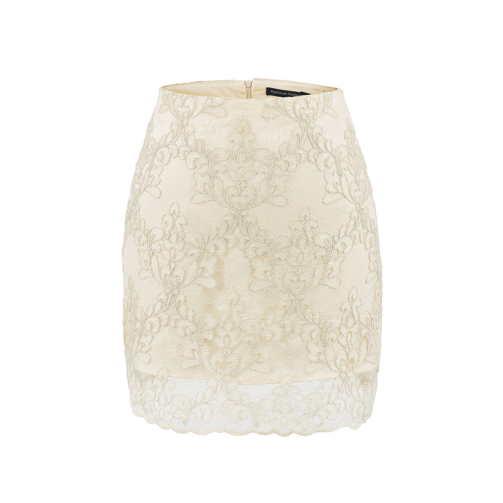 Beige Apricot Bodycon Skirt