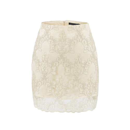 Beige Apricot Bodycon Skirt