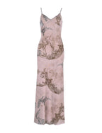 Y2K Slim Floral Print Slip Dress  Maxi