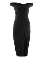 Tube Top Slit Midi Dress