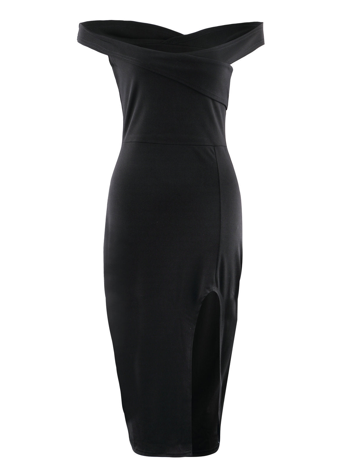 Tube Top Slit Midi Dress