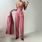 Crisp Fishbone Suit For Women Street Hipster Woven Cotton