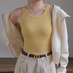 Backless Tank Top With Chest Pads, Y Shaped Strap