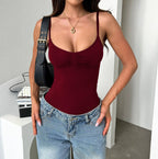Chic Street Jumpsuit With Sleeveless Camisole Vest And High Waist