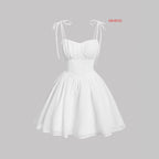 High-Waist Midi Dress With Long Straps