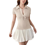 Elegant Apricot Figure Hugging Mini Dress