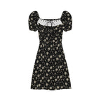 Black Floral Summer Dress With French Slit