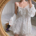 Airy Suspender Dress With Sheer Mesh Detail Lightweight