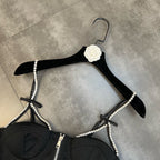 Bow Strap Zipper Tank Top In Dark Hue
