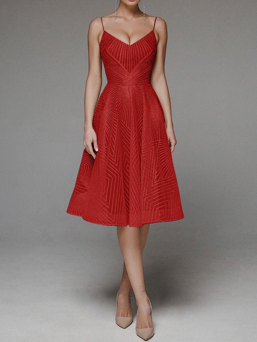 Embroidered Sling Dress Sleeveless