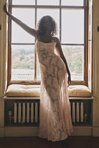 Sexy Flowers Slim Back Lace-up Long Dress