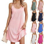 Women's Round Neck A-Line Loose Suspender Dress